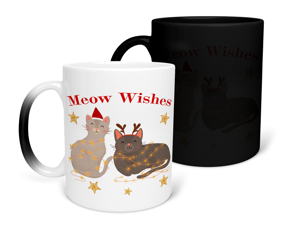 Taza Mágica 11 Oz. MAM1 TAN2. Navidad Navideña Regalos Navideños Gatitos