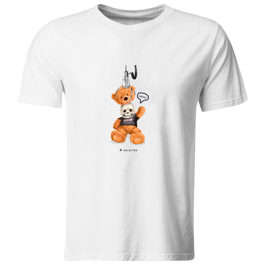Playera Individual LKTB1. Teddy Oso meme. Sorpresa maquina (Recto​)