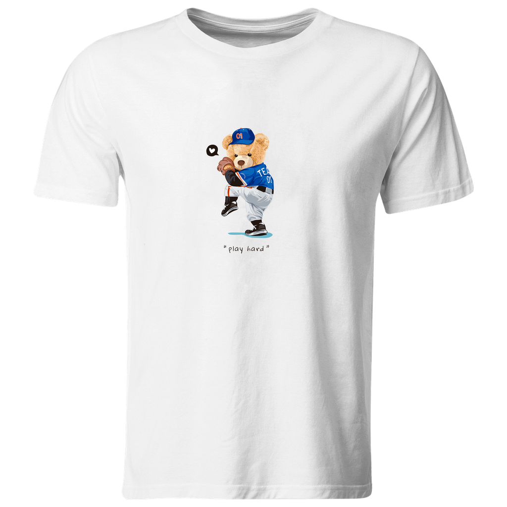Playera Individual Lktb6. Teddy Oso Bear. Beisbol Play Hard (Recto​)