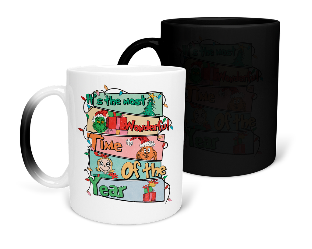 Taza Mágica 11 Oz. MAM1 TAN9. Navidad Navideña Regalos Navideños. Grinch (Con nombre)