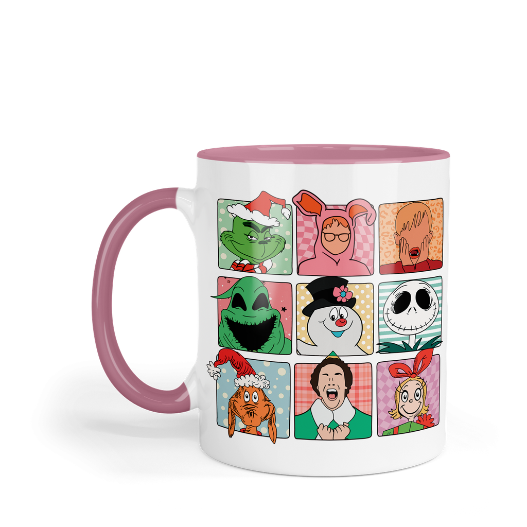 Taza fondo rosa 11 Oz. MAM1 TAN10. Navidad Navideña Regalos Navideños. Grinch