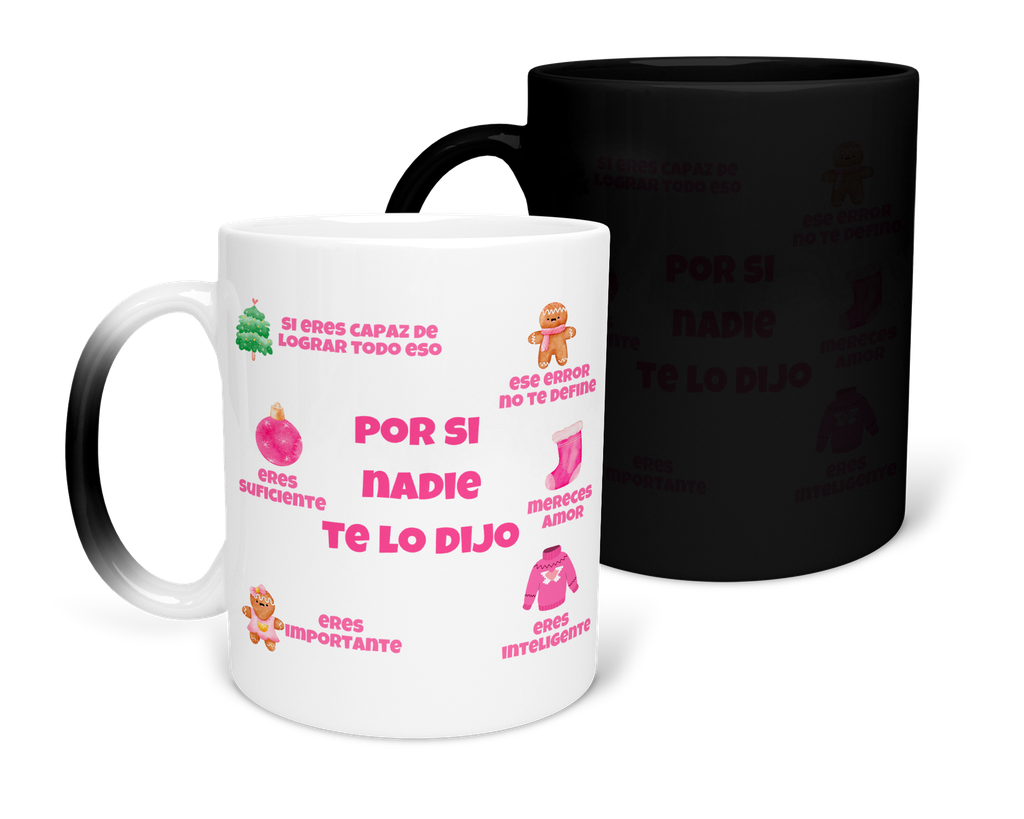 Taza Mágica 11 Oz Mam1 Tan22. Navidad frases positivas bonitas (Con nombre)