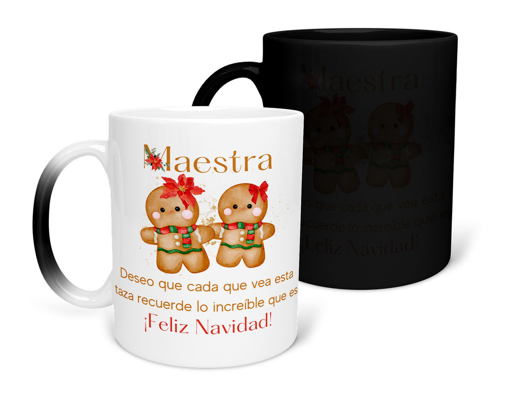 Taza Mágica 11 Oz Mam1 Tan38. Navidad frase maestra