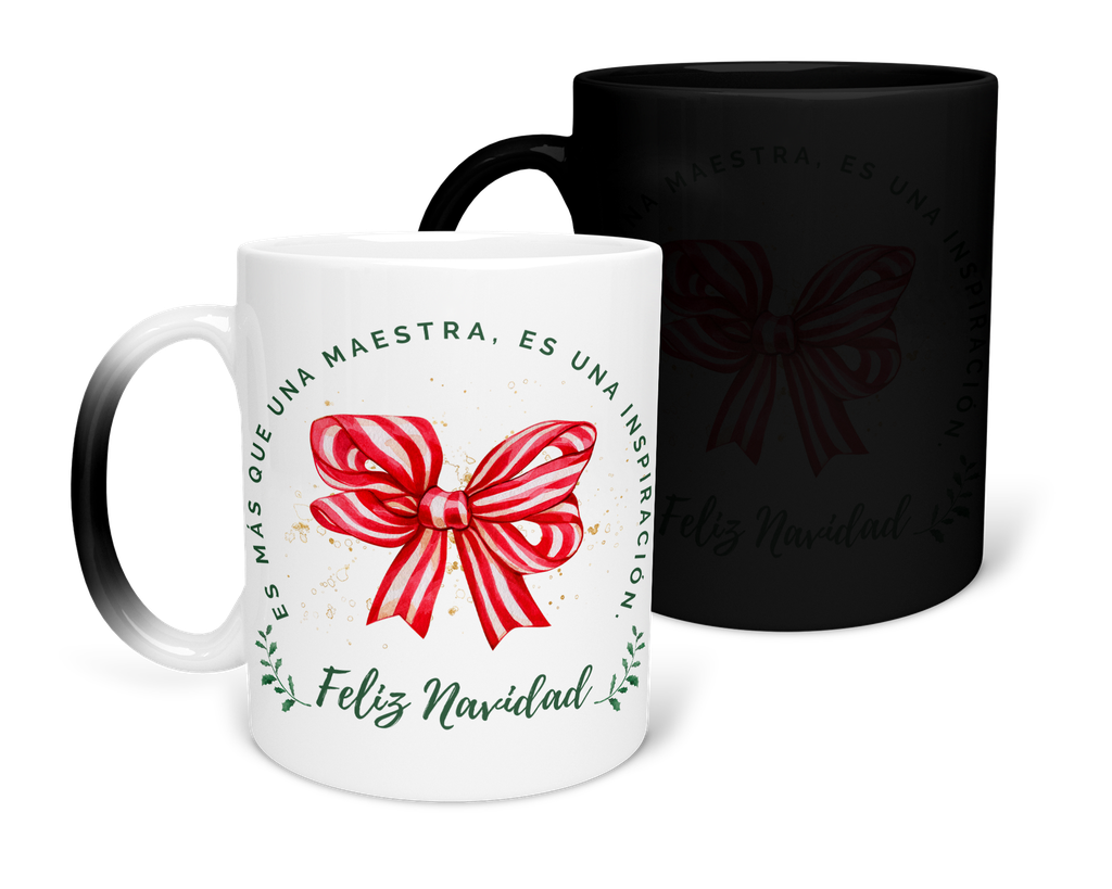 Taza Mágica 11 Oz Mam1 Tan39. Navidad frase maestra
