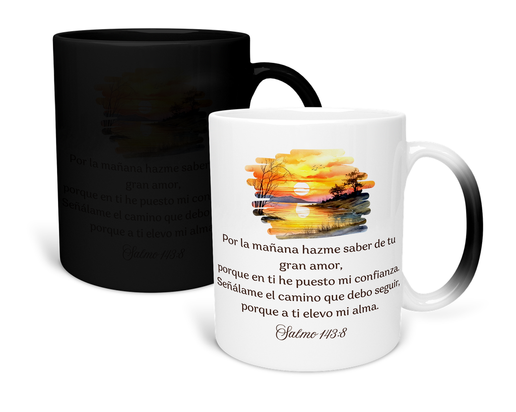 Taza Mágica 11 Oz. Mam1 fc11. Frase Cristiana Religiosa  (Con nombre)