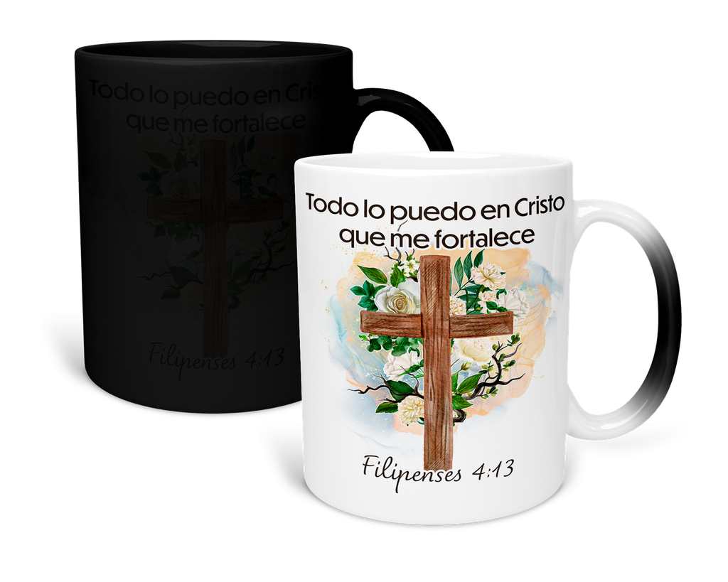 Taza Mágica 11 Oz. Mam1 fc18. Frase Cristiana Religiosa (Con nombre)
