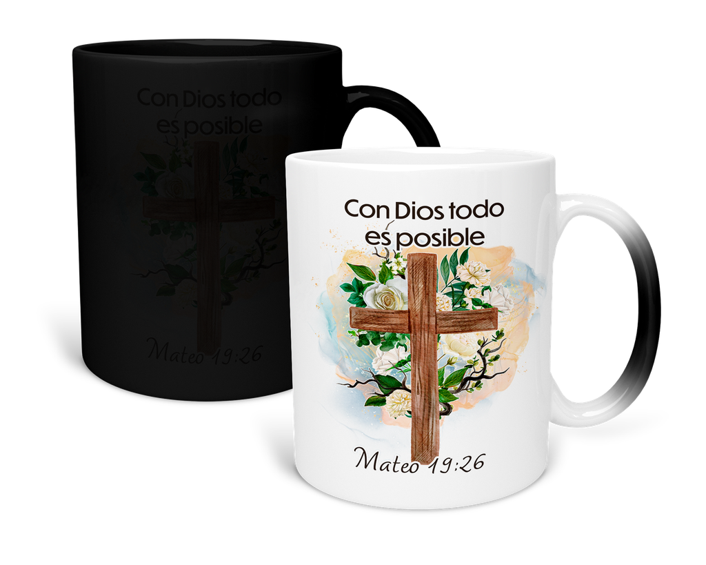 Taza Mágica 11 Oz. Mam1 fc20. Frase Cristiana Religiosa (Con nombre)
