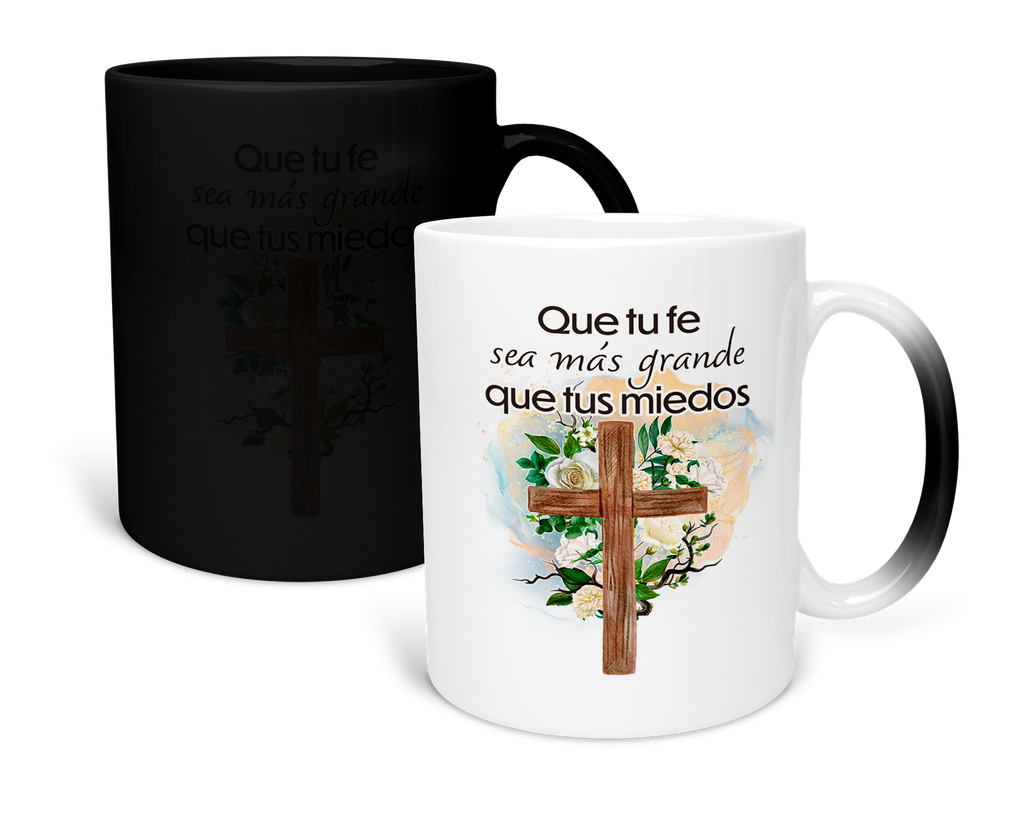 Taza Mágica 11 Oz. Mam1 fc24. Frase Cristiana Religiosa  (Con nombre)