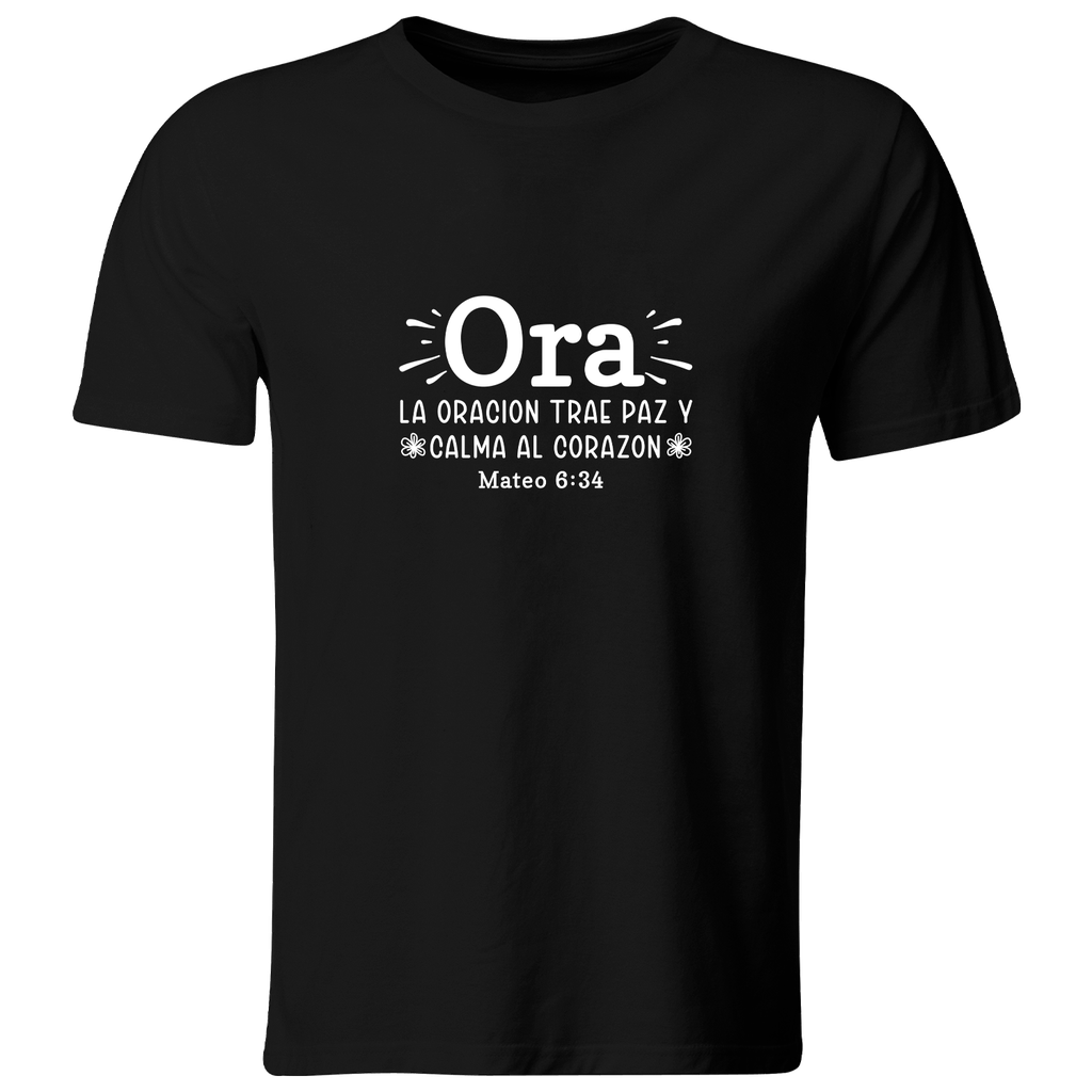 Playera Religiosa Rg95. Versiculo Bíblico Cristiana Católica (Recto​, Negro​, Blanco)