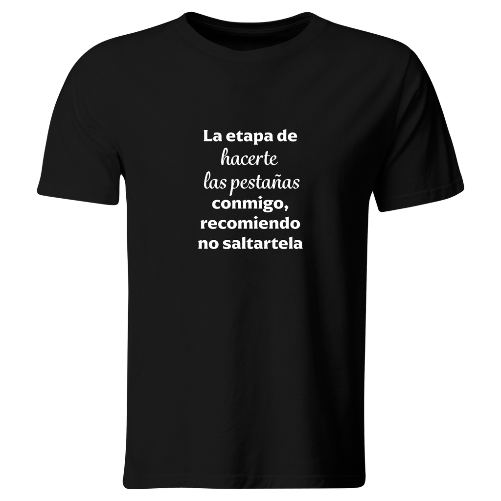 Playera Color Lk787. Frase Emprendedora: Lashista pestañas (Recto​, Negro​, Blanco)