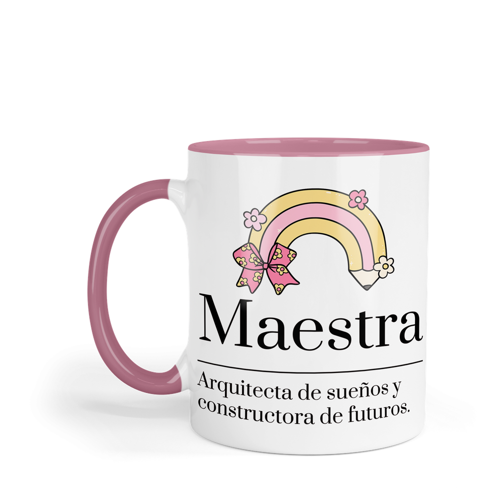 Taza Fondo Rosa Tpm30. Maestra Definicion  (Con nombre)