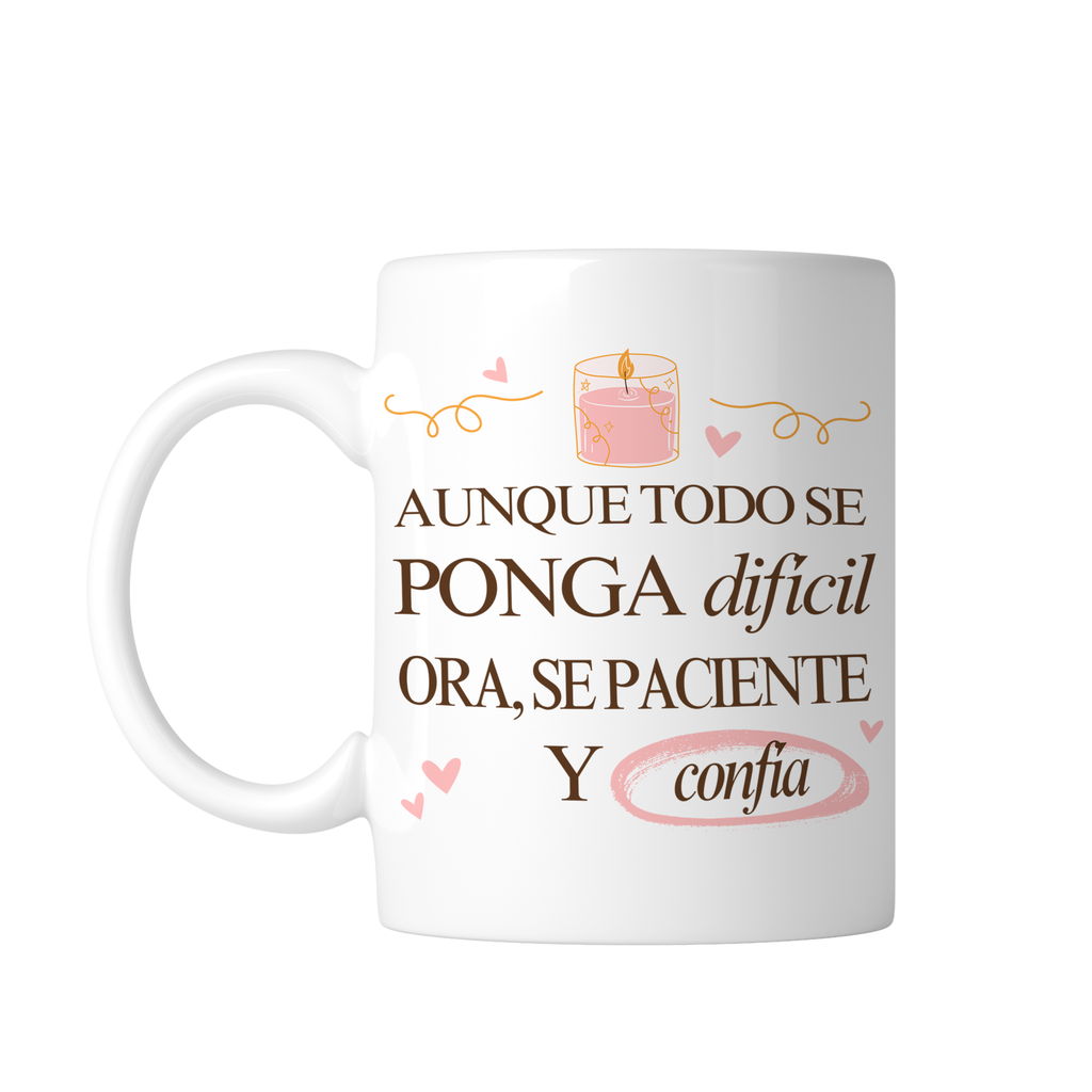 Taza Blanca 11 Oz Fc28. Frase Cristiana Religiosa (Con nombre)