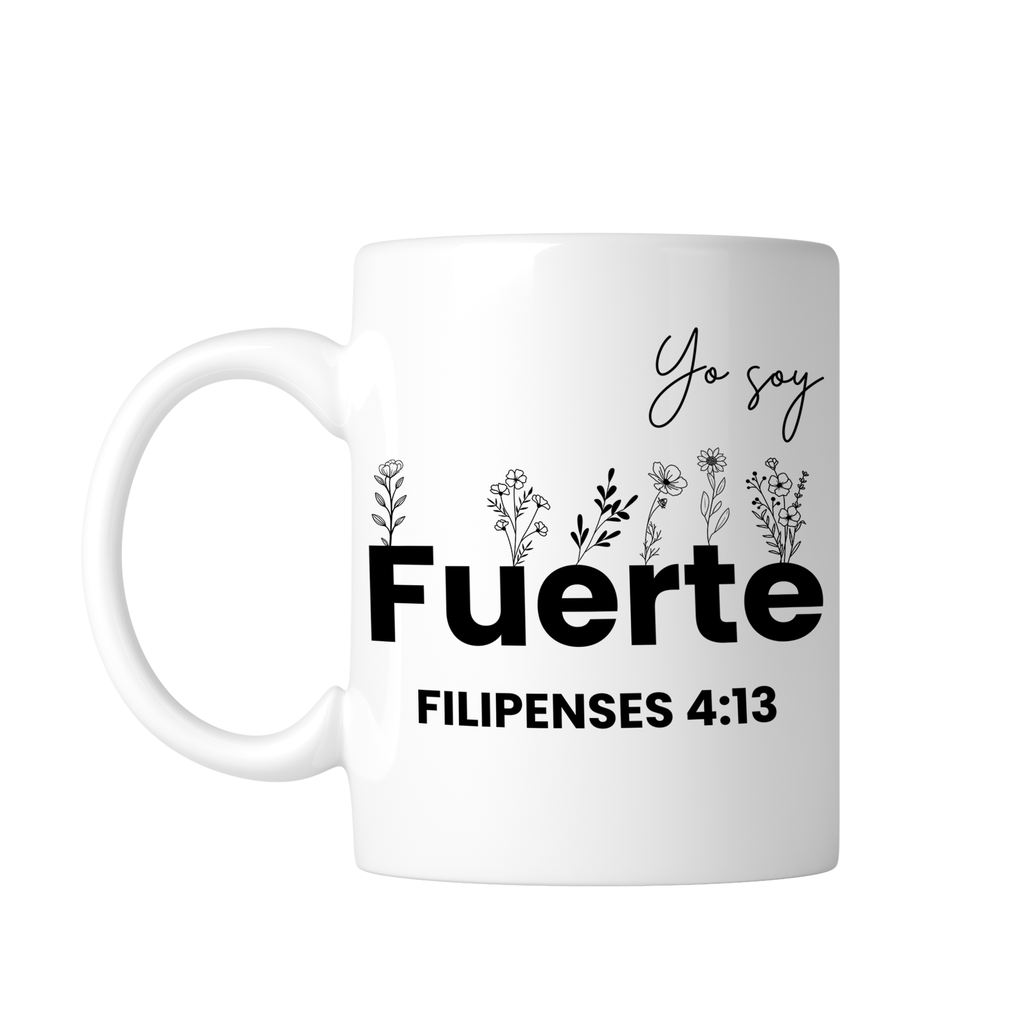 Taza Blanca 11 Oz Fc33. Frase Cristiana Religiosa (Con nombre)