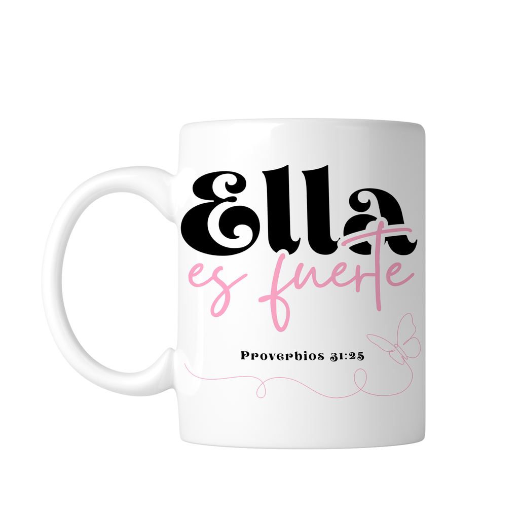 Taza Blanca 11 Oz Fc34. Frase Cristiana Religiosa (Con nombre)