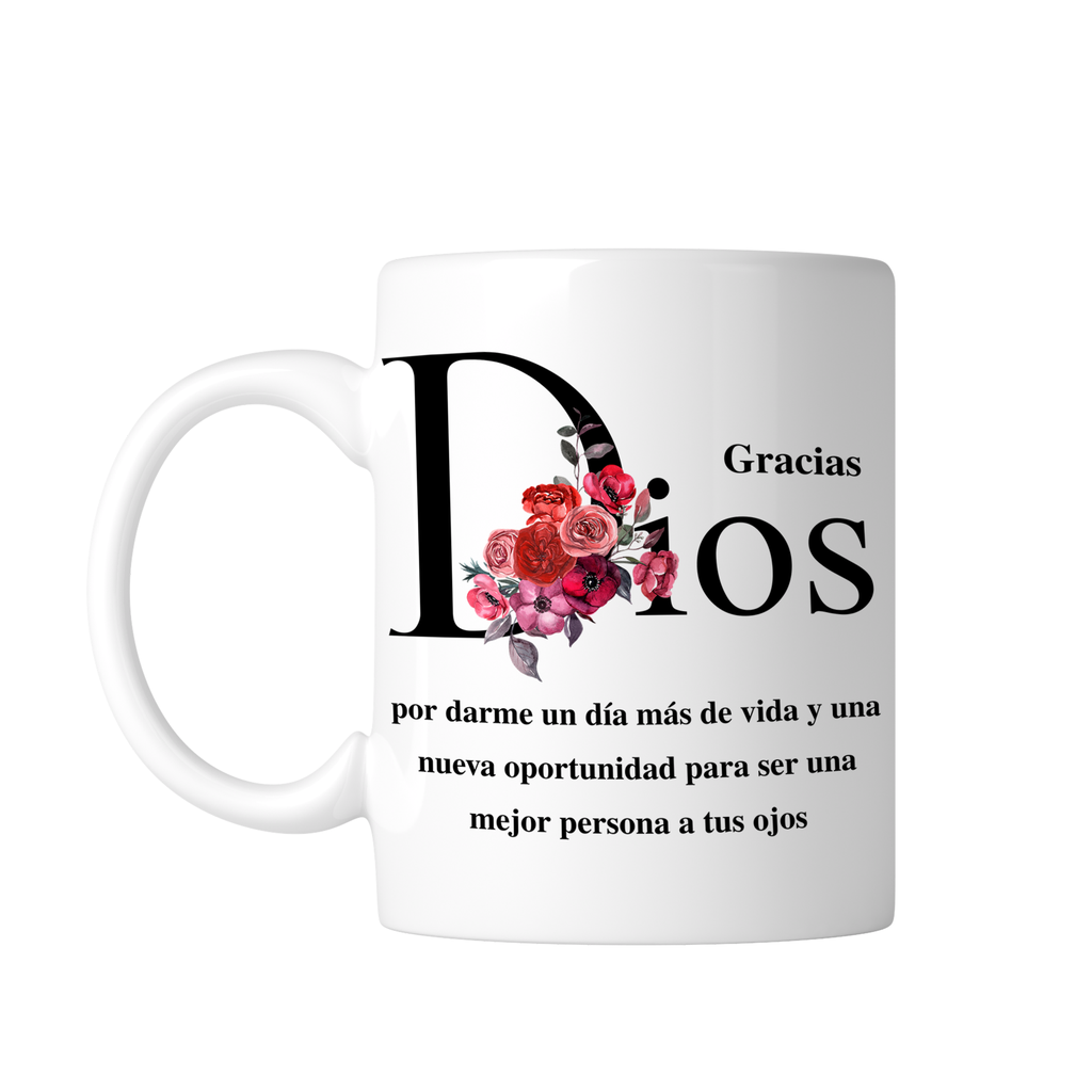 Taza Blanca 11 Oz Fc38. Frase Cristiana Religiosa (Con nombre)