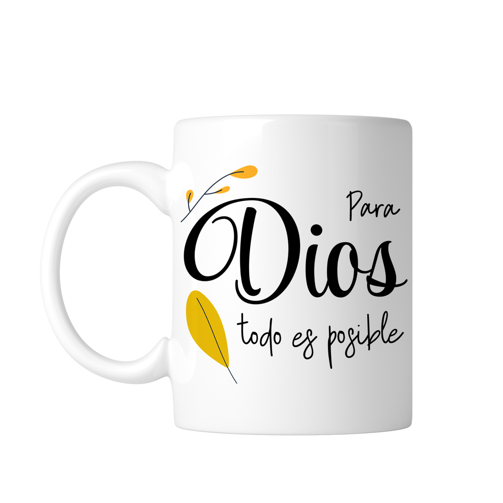 Taza Blanca 11 Oz Fc40. Frase Cristiana Religiosa (Con nombre)