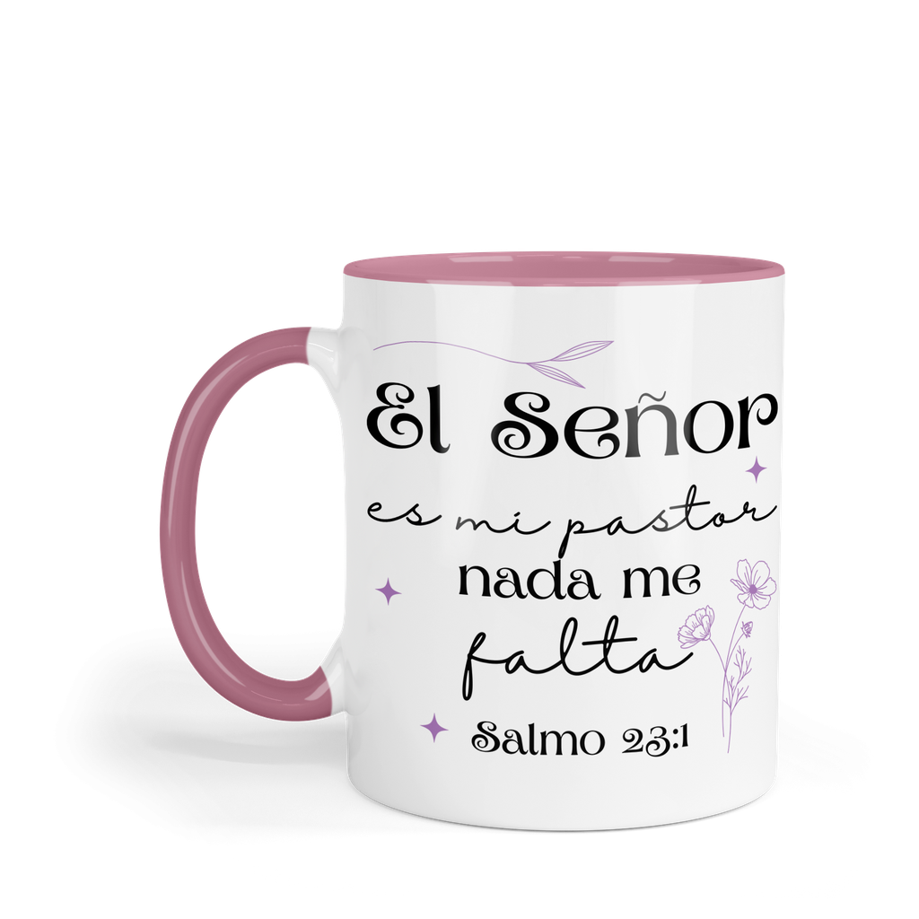Taza fondo y asa de color FC31. Frase Cristiana Religiosa