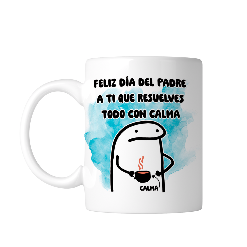 Taza Tae203. Papá Anime Frases Divertidas Padre (Fondo color blanco, Con nombre)