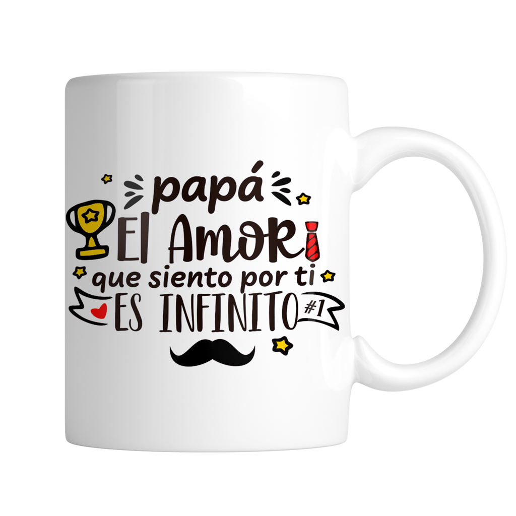 Taza Tae216. Papá Anime Frases Divertidas Padre  (Fondo color blanco, Con nombre)
