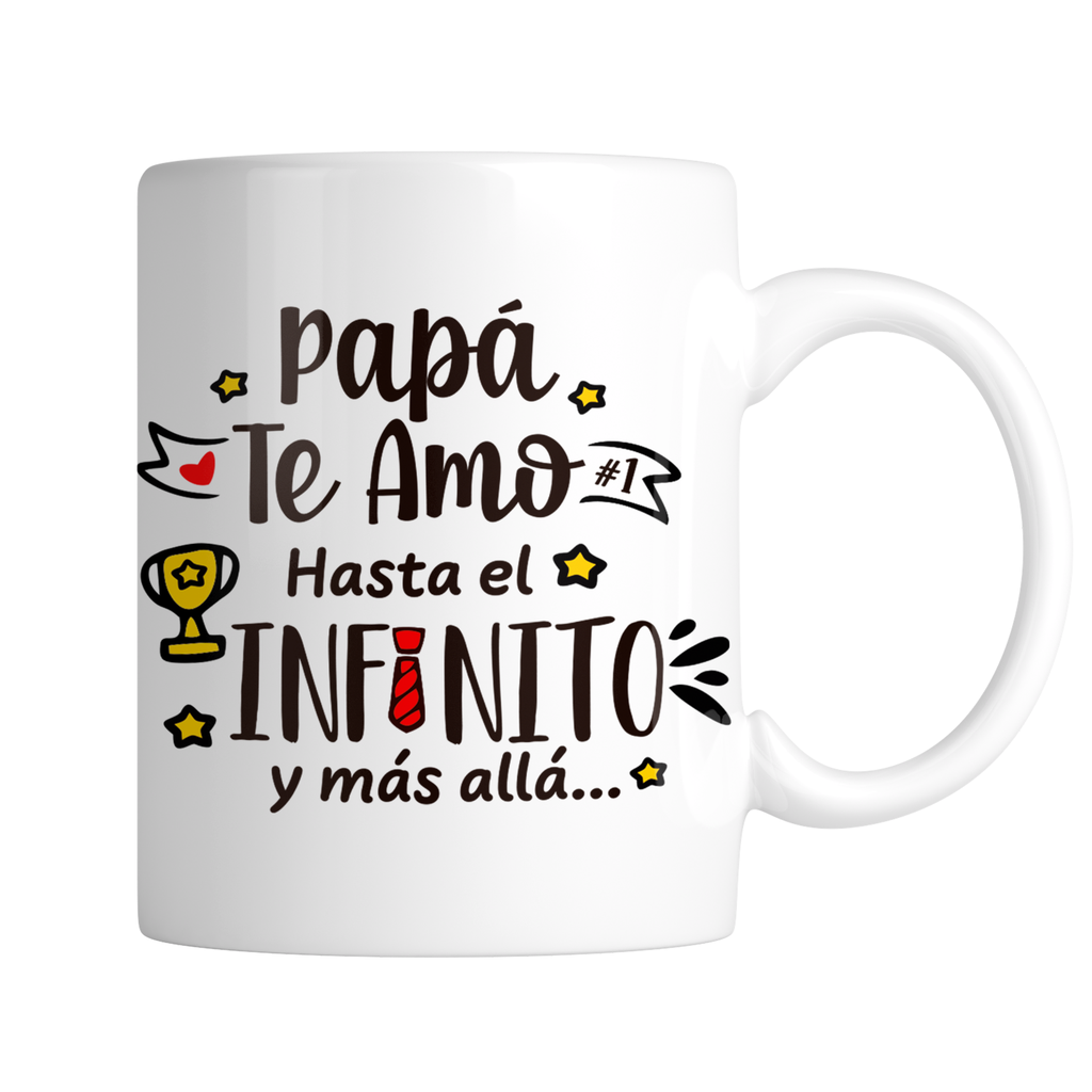 Taza Tae220. Papá Anime Frases Divertidas Padre  (Fondo color blanco, Con nombre)