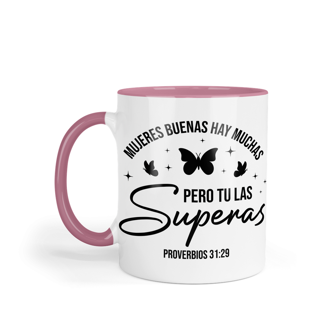 Taza Fondo Y Asa De Color Fc46. Frase Cristiana Religiosa