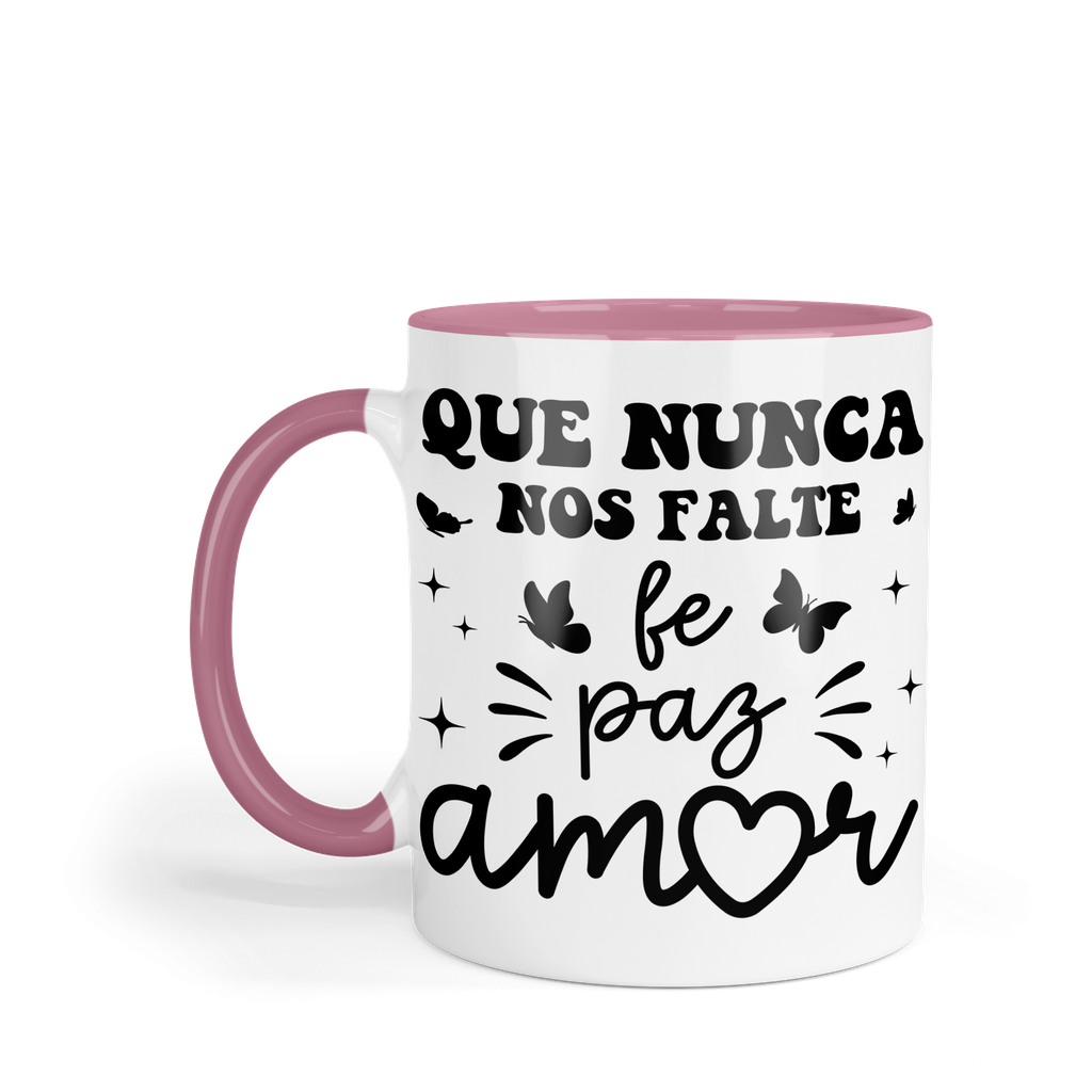 Taza Fondo Y Asa De Color Fc47. Frase Cristiana Religiosa