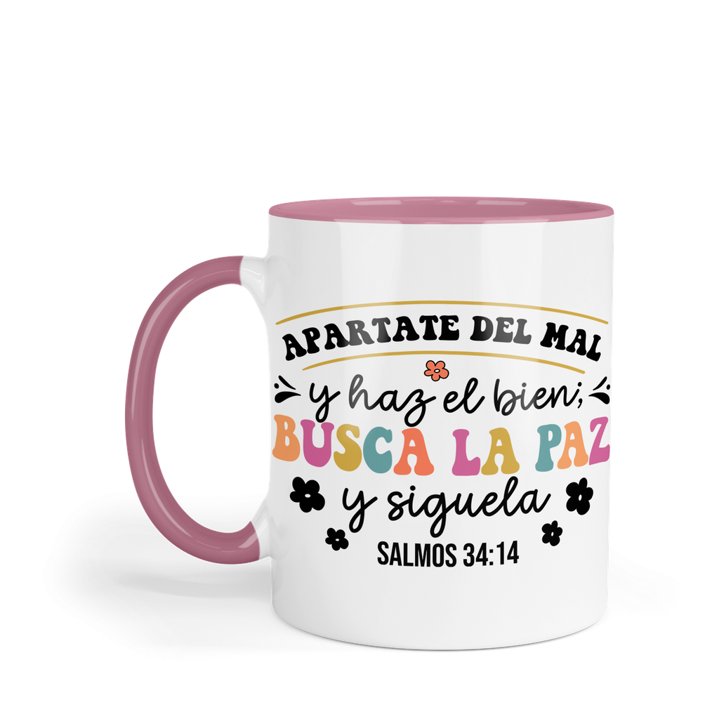 Taza Fondo Y Asa De Color Fc49. Frase Cristiana Religiosa