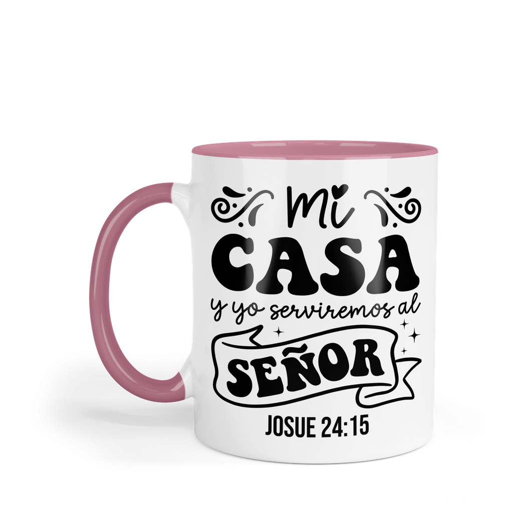 Taza Fondo Y Asa De Color Fc50. Frase Cristiana Religiosa