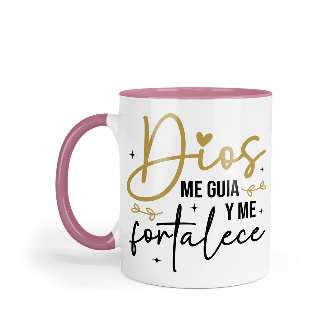 Taza Fondo Y Asa De Color Fc51. Frase Cristiana Religiosa