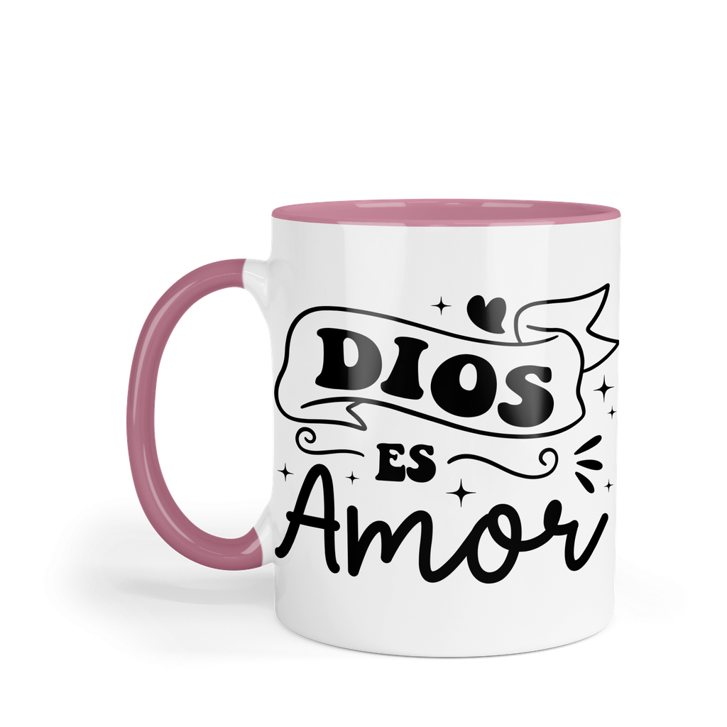 Taza Fondo Y Asa De Color Fc53. Frase Cristiana Religiosa