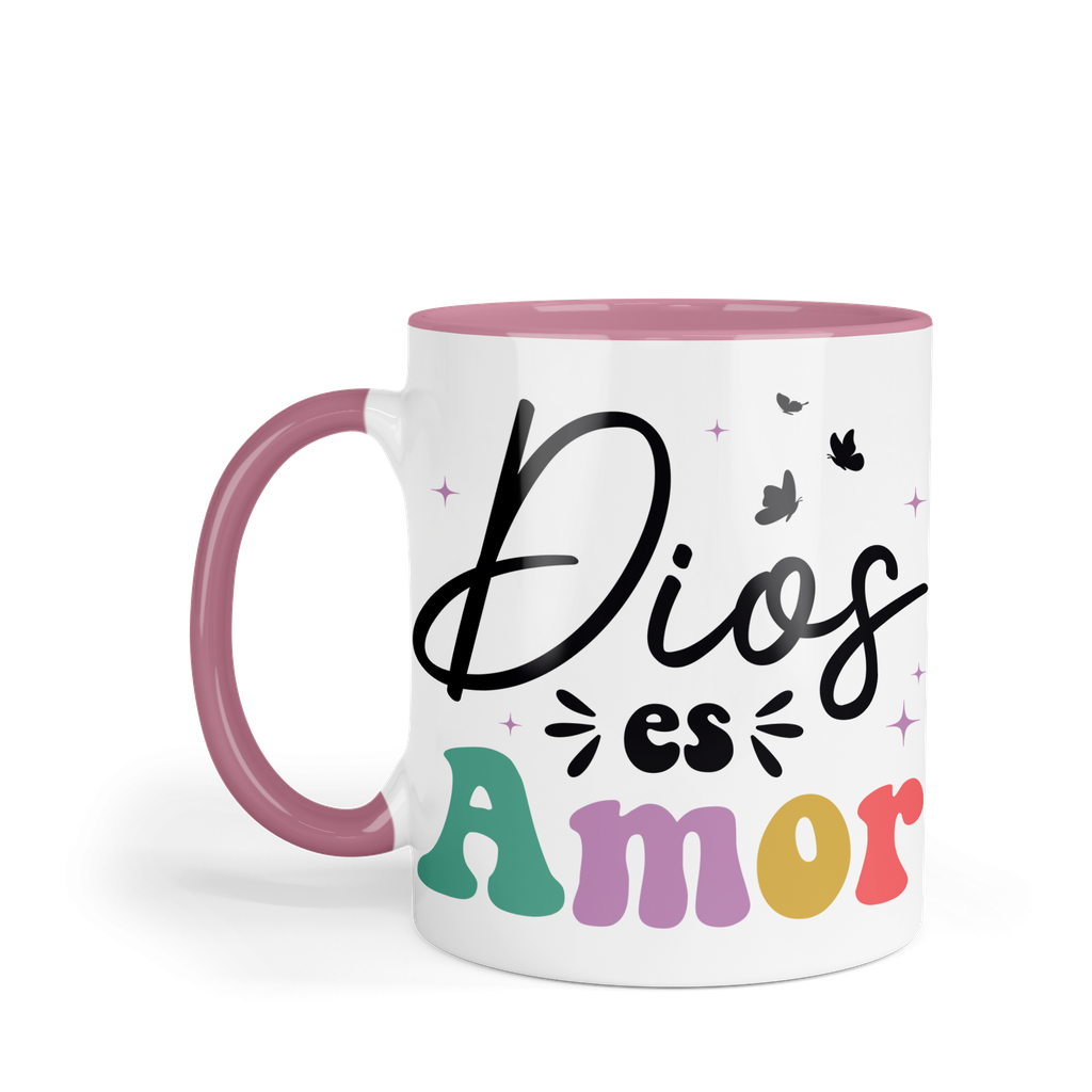 Taza Fondo Y Asa De Color Fc54. Frase Cristiana Religiosa