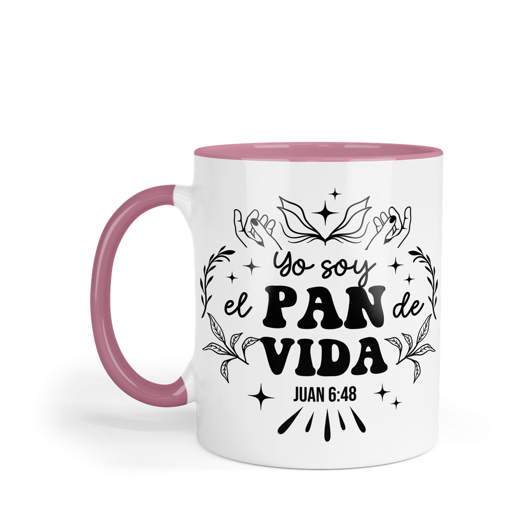 Taza Fondo Y Asa De Color Fc57. Frase Cristiana Religiosa