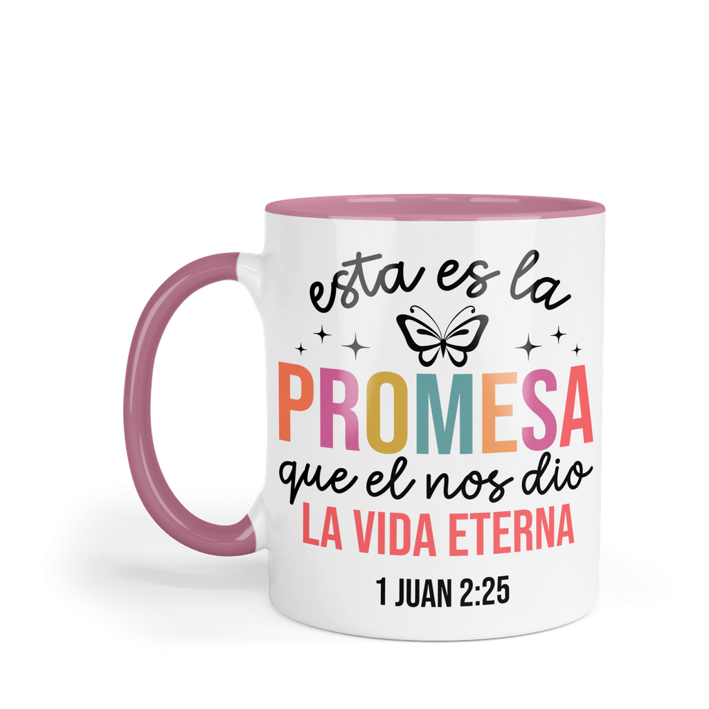 Taza Fondo Y Asa De Color Fc60. Frase Cristiana Religiosa