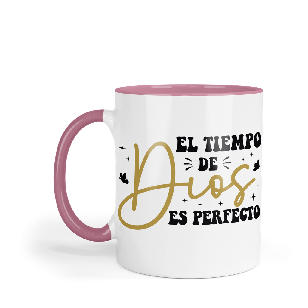 Taza Fondo Y Asa De Color Fc62. Frase Cristiana Religiosa