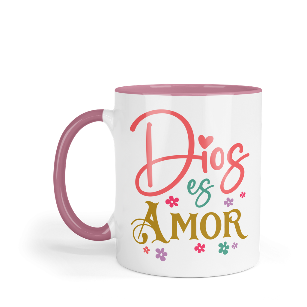 Taza Fondo Y Asa De Color Fc66. Frase Cristiana Religiosa