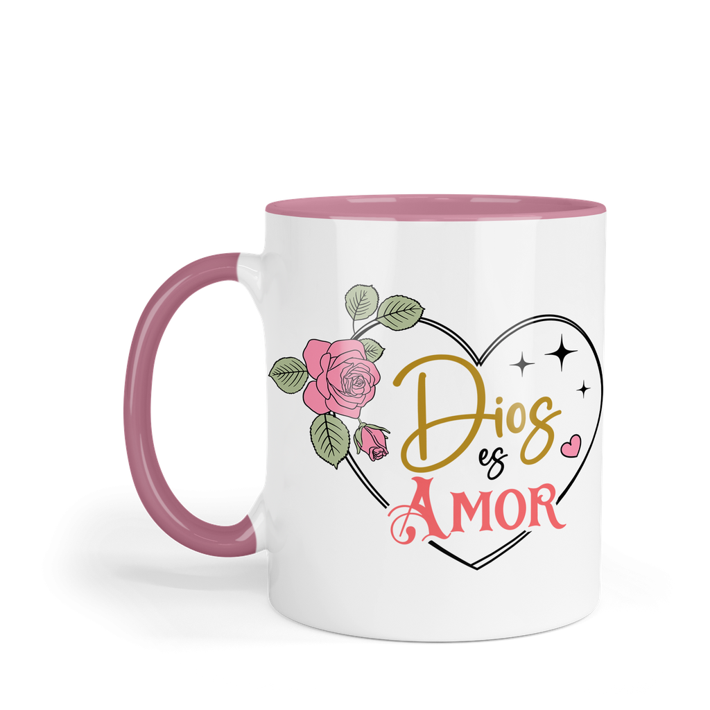 Taza Fondo Y Asa De Color Fc67. Frase Cristiana Religiosa