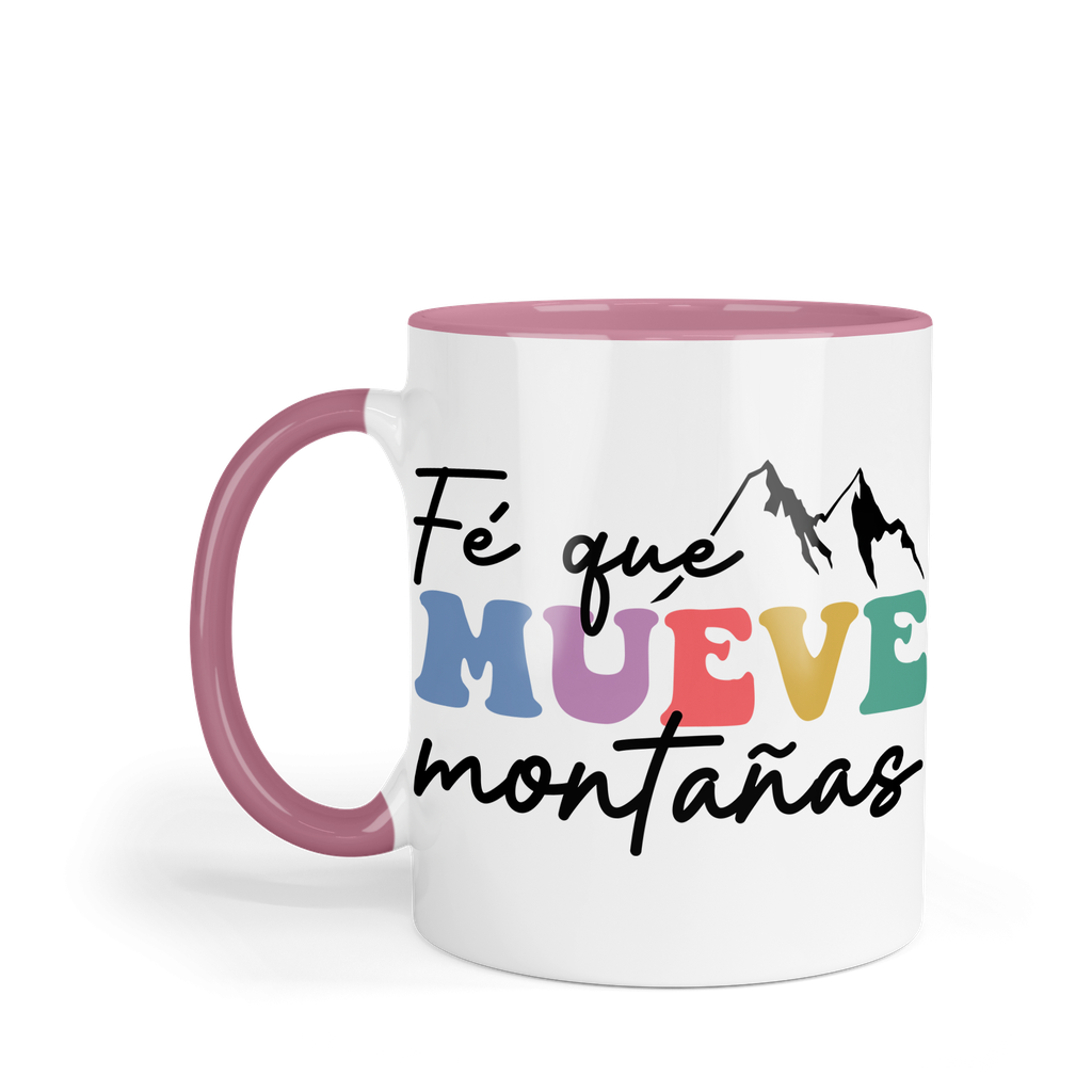 Taza Fondo Y Asa De Color Fc68. Frase Cristiana Religiosa