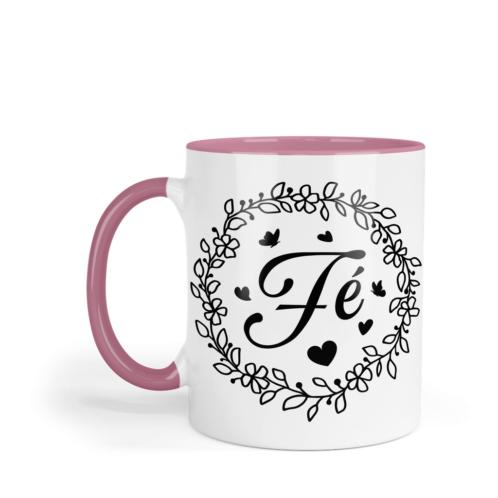 Taza Fondo Y Asa De Color Fc69. Frase Cristiana Religiosa