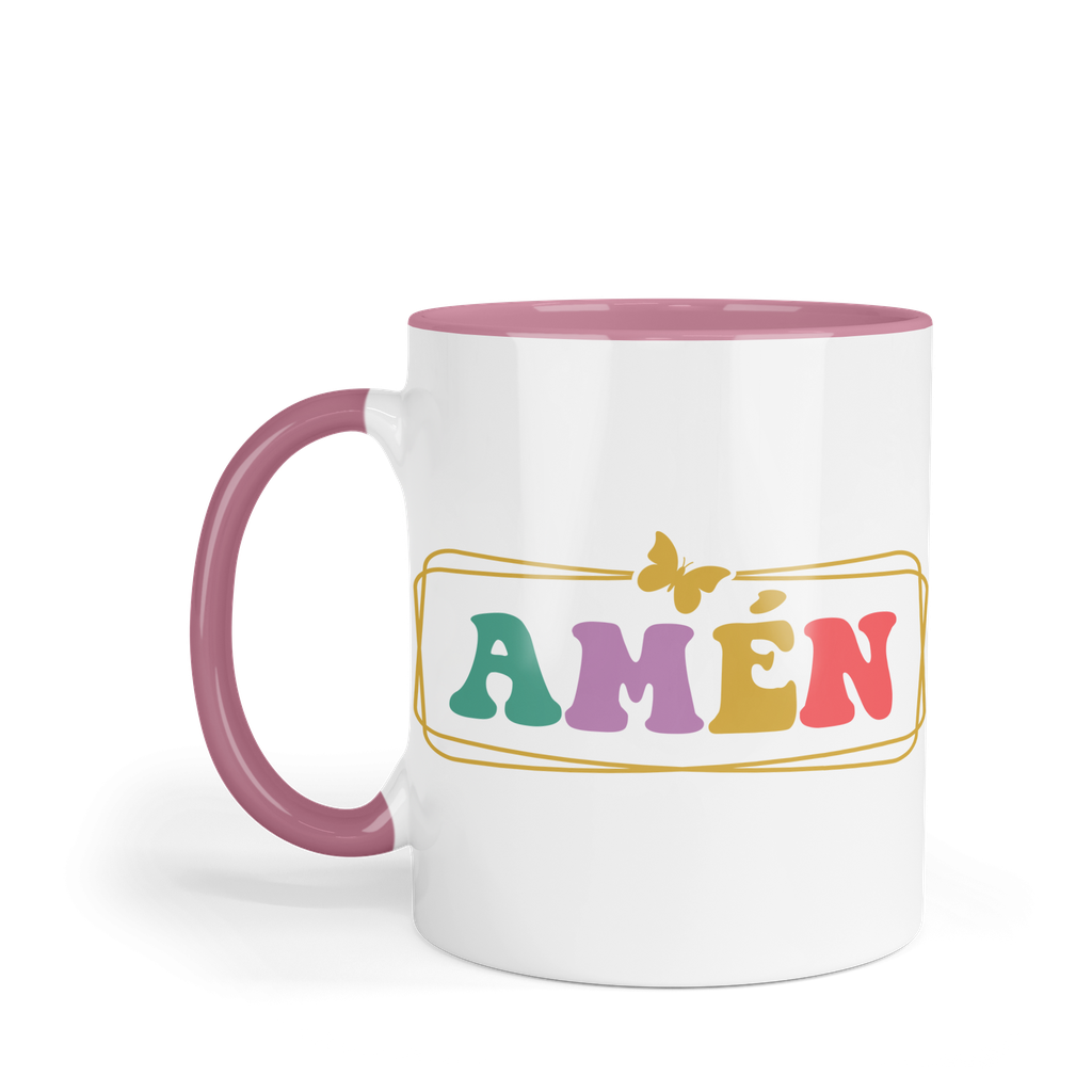 Taza Fondo Y Asa De Color Fc71. Frase Cristiana Religiosa