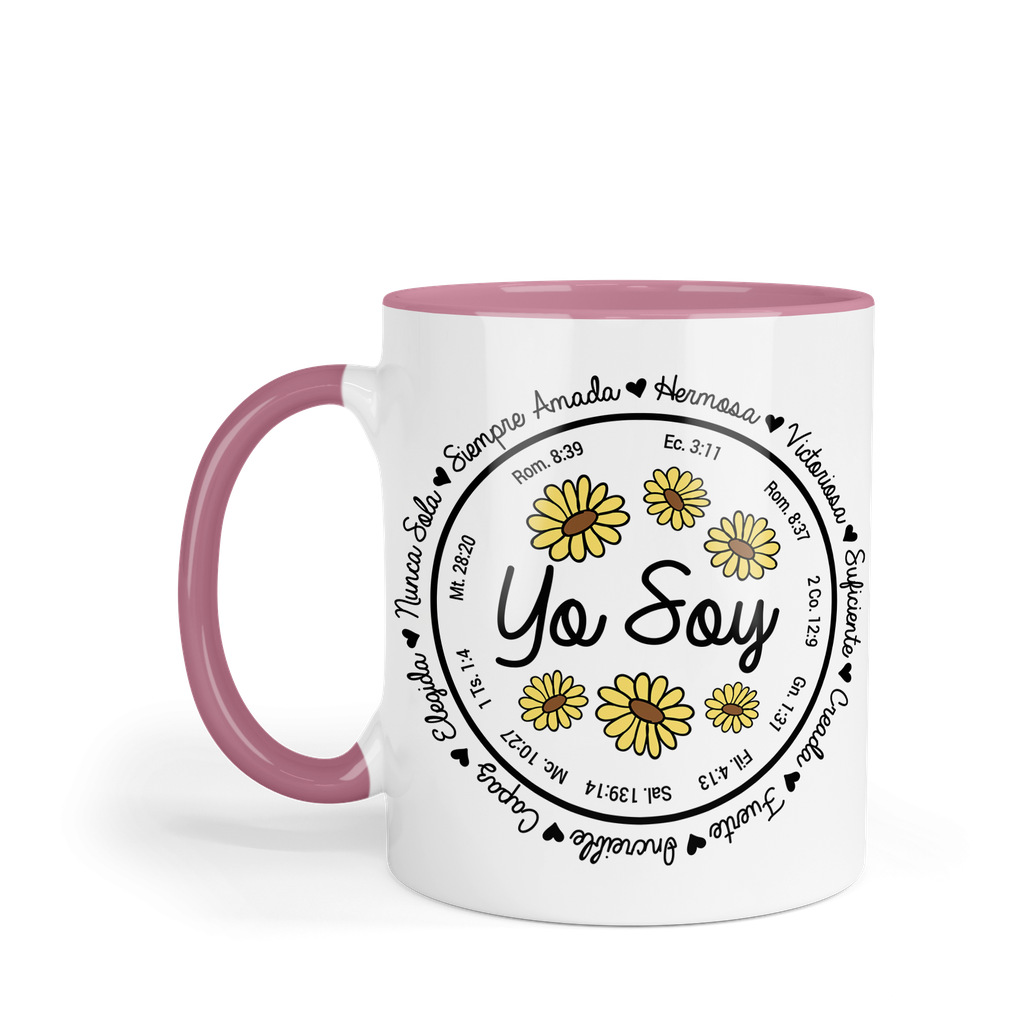 Taza Fondo Y Asa De Color Fc73. Frase Cristiana Religiosa