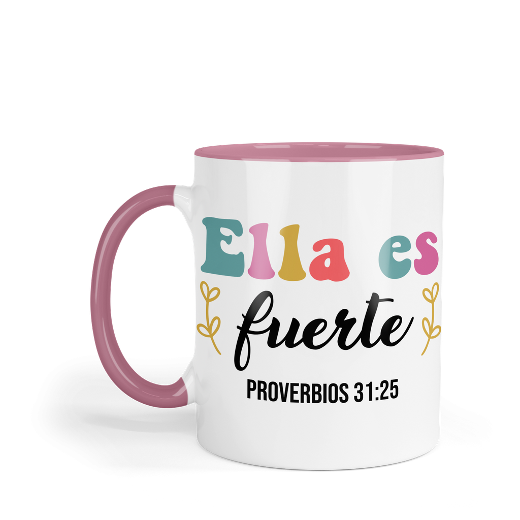 Taza Fondo Y Asa De Color Fc77. Frase Cristiana Religiosa