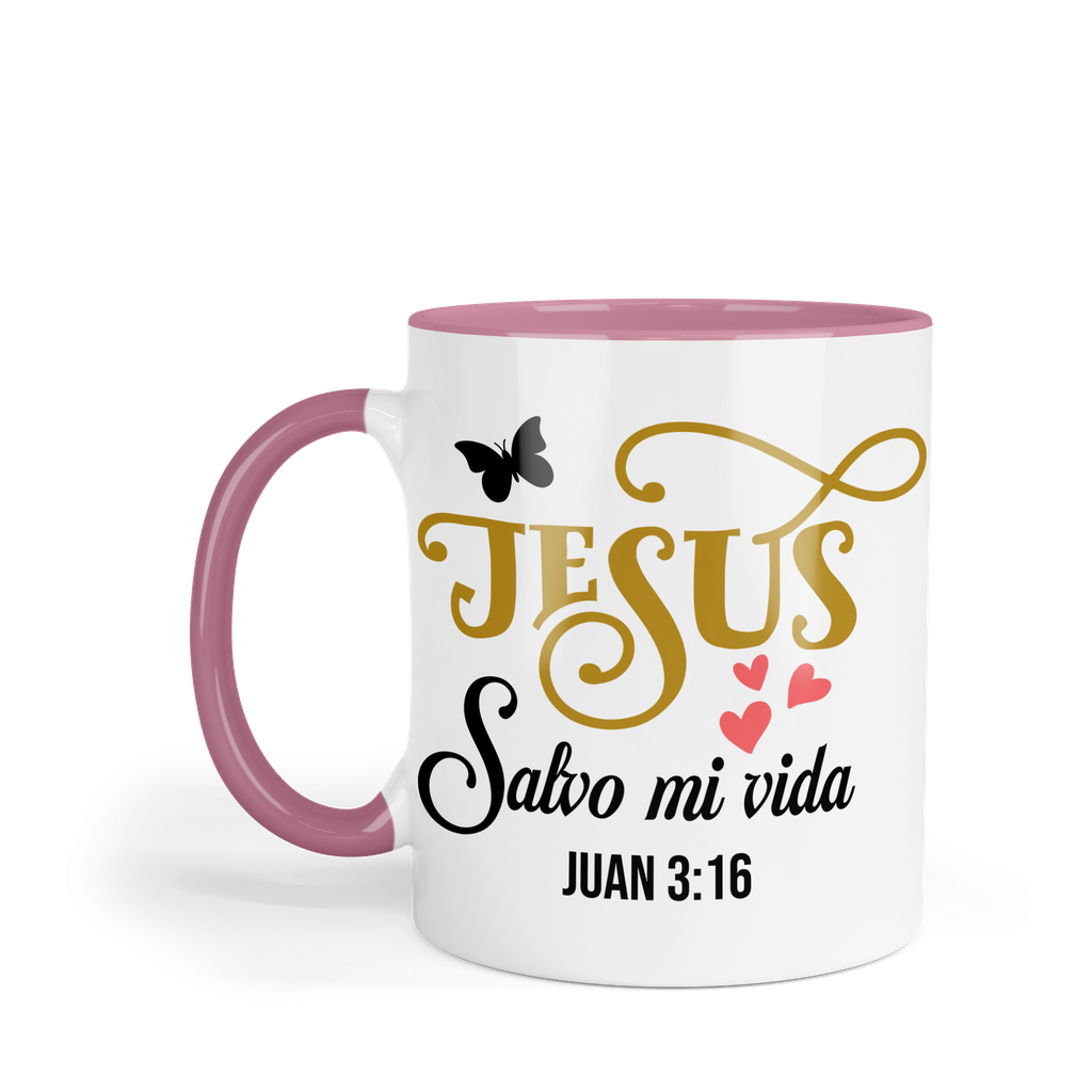 Taza Fondo Y Asa De Color Fc78. Frase Cristiana Religiosa