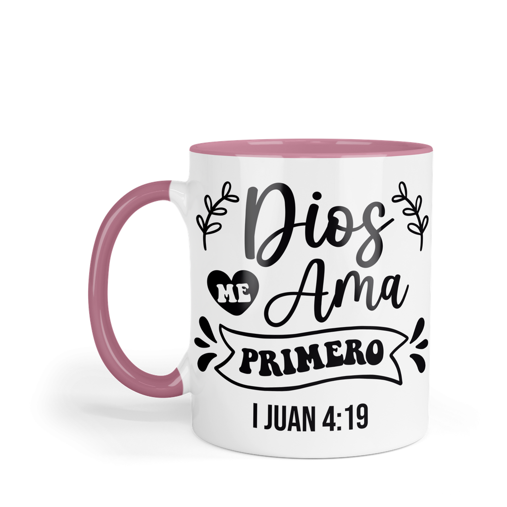 Taza Fondo Y Asa De Color Fc79. Frase Cristiana Religiosa