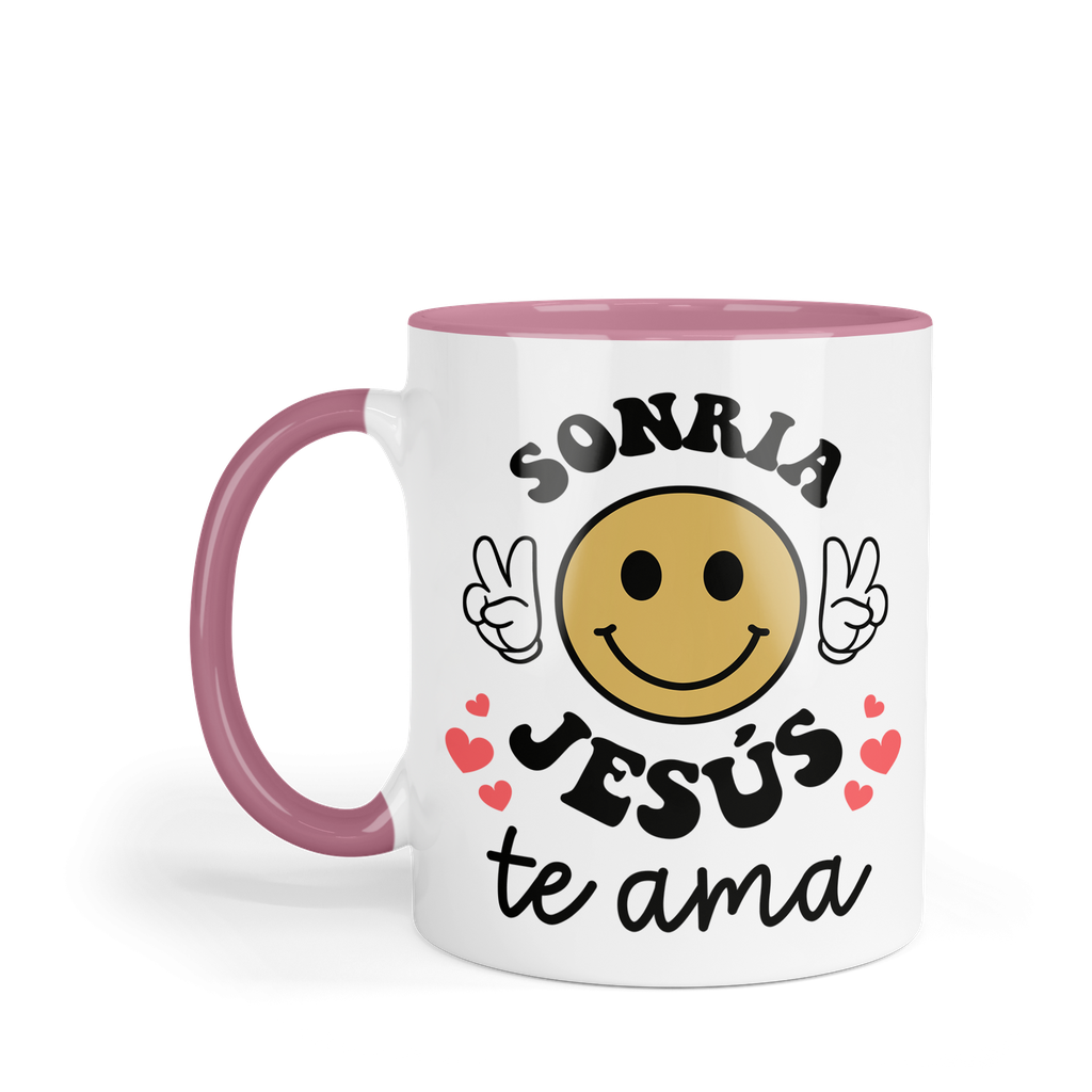 Taza Fondo Y Asa De Color Fc81. Frase Cristiana Religiosa