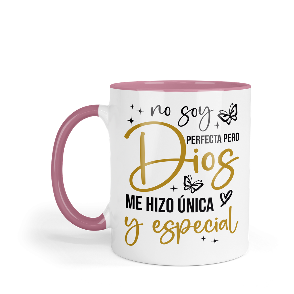 Taza Fondo Y Asa De Color Fc84. Frase Cristiana Religiosa
