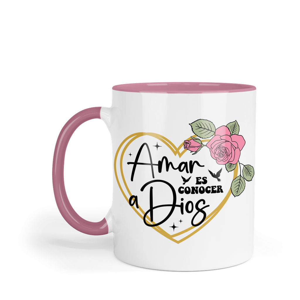 Taza Fondo Y Asa De Color Fc87. Frase Cristiana Religiosa