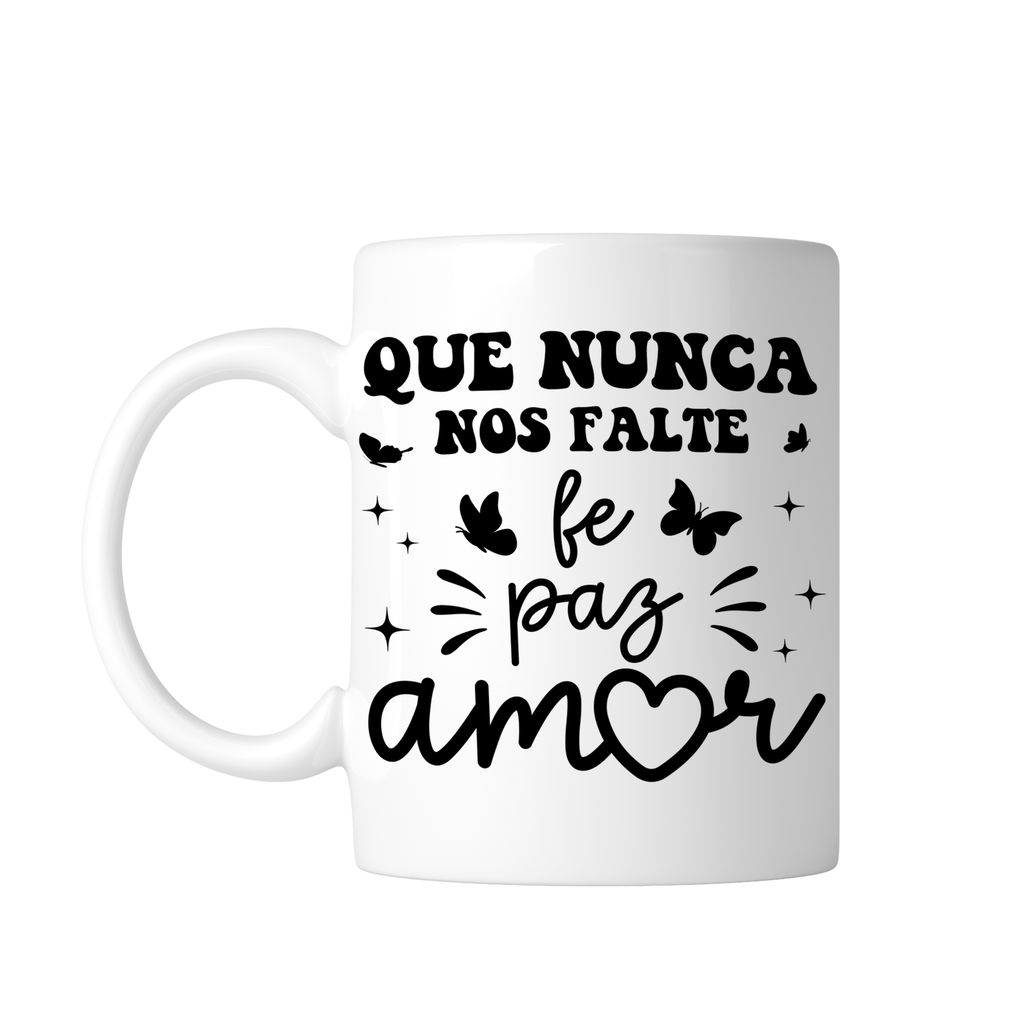 Taza Blanca 11 Oz Fc47. Frase Cristiana Religiosa (Con nombre)