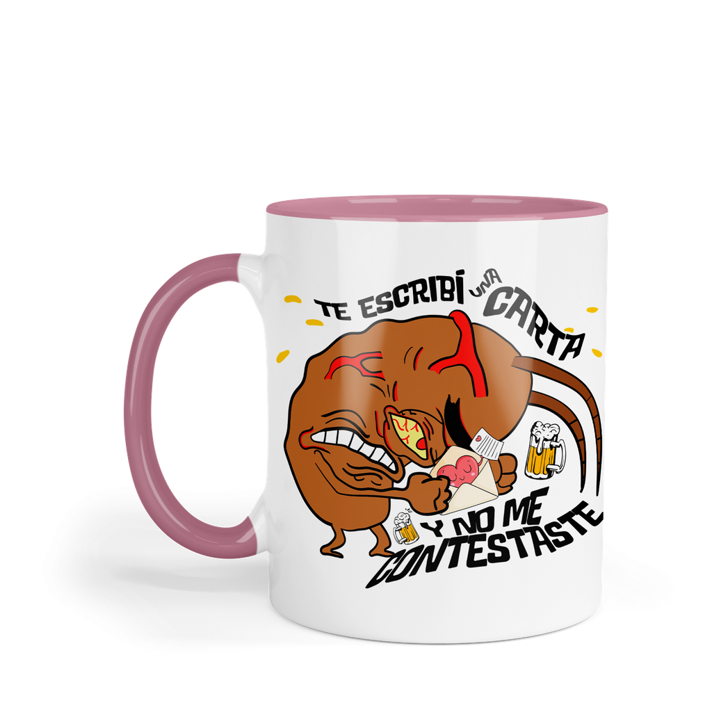 Taza Fondo Y Asa De Color Rosa LK870. Meme ranchera norteña Bob Esponja