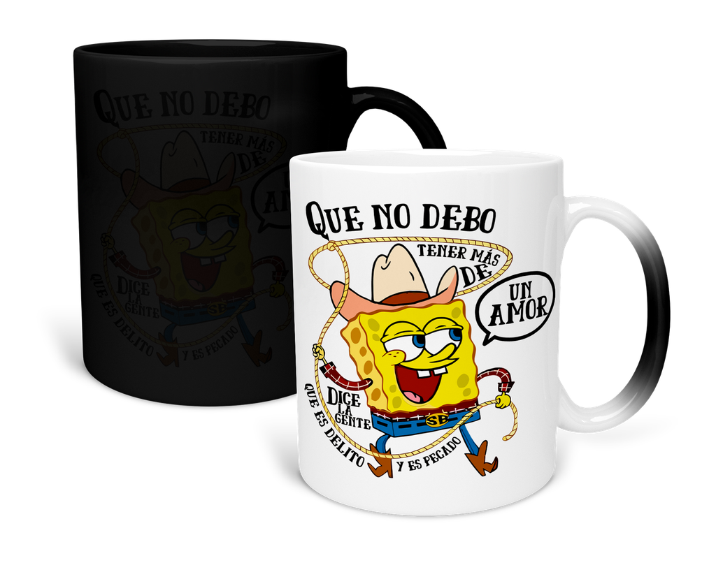 Taza Mágica Mate 11 Oz. Lk864 Meme Norteño Corridos Frases Bob Esponja
