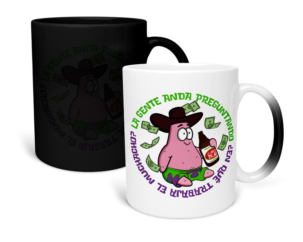 Taza Mágica Mate 11 Oz. Lk871 Meme Norteño Corridos Frases Bob Esponja